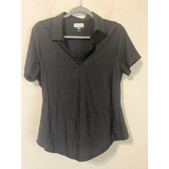 NWT Greg Norman Pro Series Women Collared Golf Shirt Sz L 4 button w Moisture Ma - Picture 2 of 6